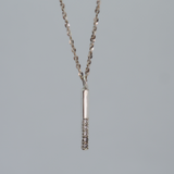 stick diamond charm necklace