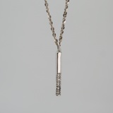 stick diamond charm necklace
