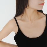 stick diamond charm necklace