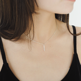 stick diamond charm necklace